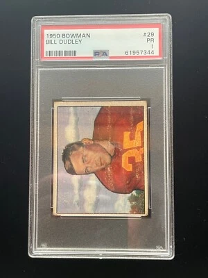 1950 Bowman #29 Bill Dudley PSA 1 Washington Redskins Football Card - Image 1 of 2