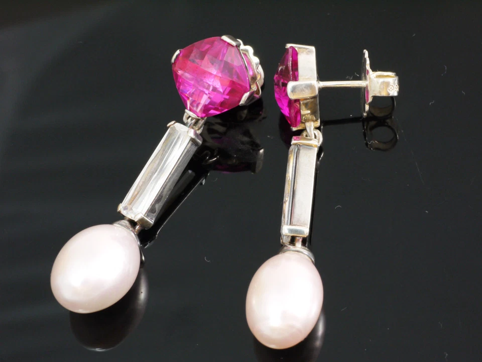 Thomas Sabo Ohrhaenger Pink rosa Perle cz weiß H 1471 1 460 - Bild 1 von 1