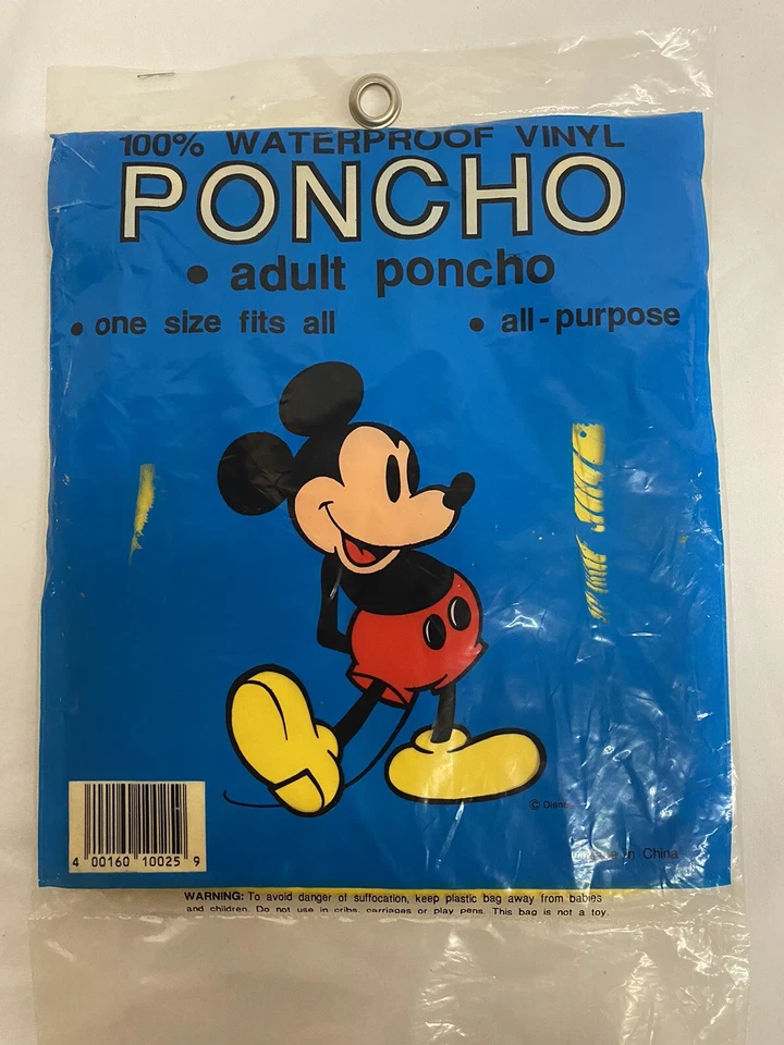 Poncho impermeable vintage Disney Walt Disney World Mickey Mouse Magic Kingdom Foto 1 de 1