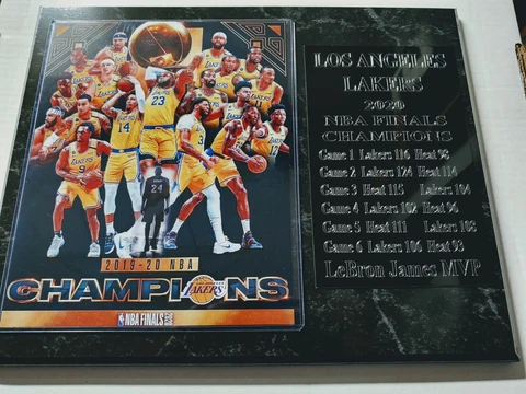Los Angeles Lakers 2020 Champions statistics plaque Cover