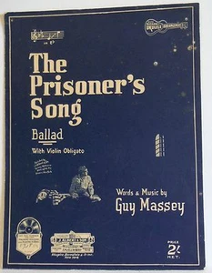 vintage sheet music The Prisoners Song Ballad Guy Massey Violin Piano Australian - Picture 1 of 3