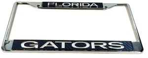 Florida Gators Carbon Silver Chrome Laser Marco de matrícula GRAN OFERTA RARA - Imagen 1 de 3