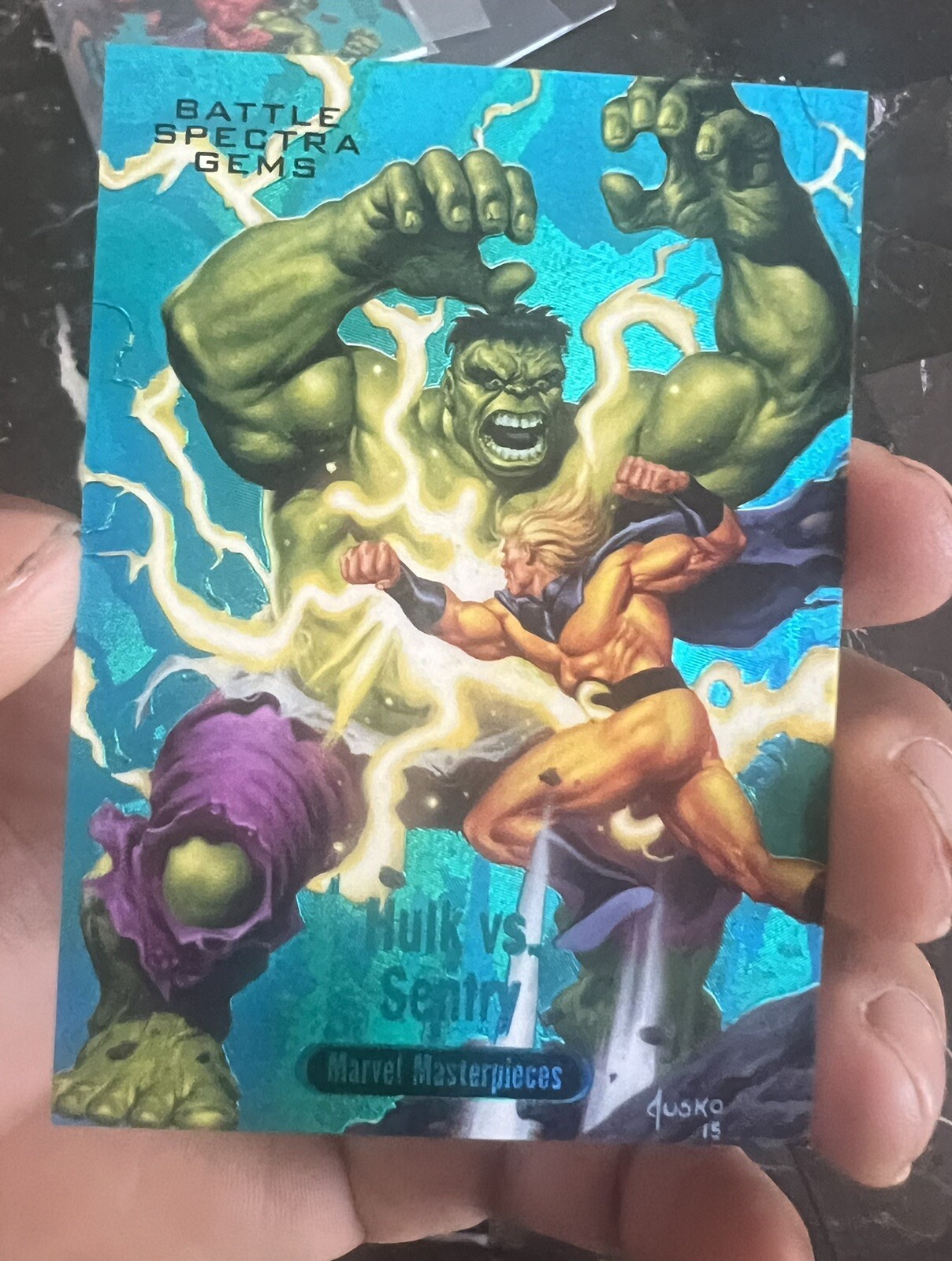 2016 Marvel Masterpieces Hulk Vs Sentry Battle Spectra Gems #86/99 N760