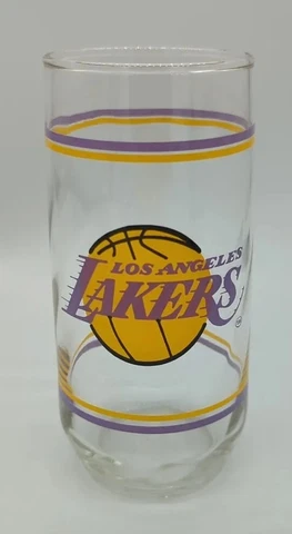 Vintage Los Angeles Lakers 1980's NBA 14oz Drinking Glass Tumbler Cover