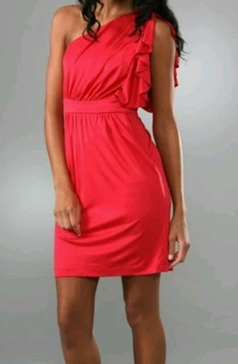 NWT $395 Laila Azhar One Shoulder Cascade Dress - 100% Silk - Size L Large - Image 1 of 4