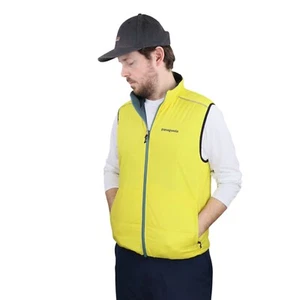 Patagonia Crankset Insulated Puffer Quilted Vest Mens Medium Reversible Yellow - Picture 1 of 19
