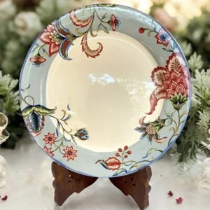 Pier 1 Angelina Dinner Plate Floral Vintage Botanical Blue Pink White (set of 2) - Picture 1 of 5