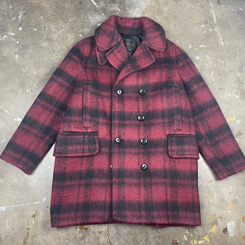 Coach Pavone Donna Grande Rosso Nero Bufalo Flanella Doppiopetto Plaid Lusso