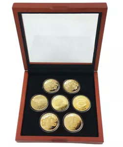 Juego de 7 monedas de oro de los campeones del Super Bowl de los Green Bay Packers Highland como nuevo - Imagen 1 de 2