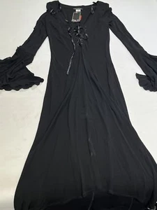 Womens Casadei Lisa D Black Long Sleeve Dress Size 8 NEW - Picture 1 of 4