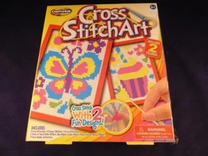 Cross Stitch Art. For Children Over 3 Years. Create 2 Fun Designs.Great Fun. - Picture 1 of 1