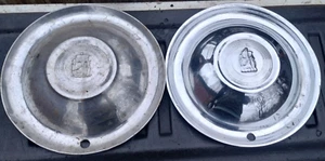 Antique Pair Of 1951 1952 Plymouth Hubcaps - Picture 1 of 6