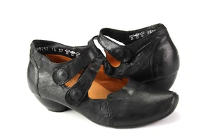 Think Gr.37 Damen Halbschuhe Ballerinas Slipper Pumps Leder Schwarz TOP H 352 - Bild 1 von 5