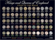 Kings and Queens of England Coin poster A3 size (29.7cm x 42cm) [KQCPA3]