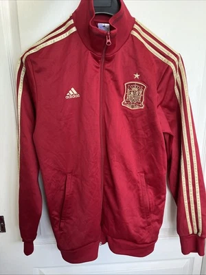 Adidas Spain Track Jacket Mens L National Soccer Team RFCF Anthem Red NWOT Zip - Image 1 of 4