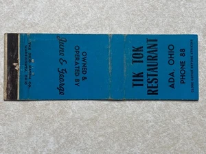 H442 Streichholzschachtelhülle Tik Tok Restaurant Ada, Ohio Telefon 88 - Bild 1 von 2