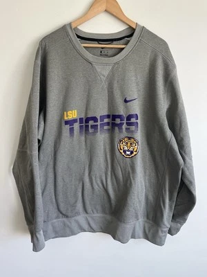 Nike LSU Tigers Mens Pullover Sweatshirt Gray Sz 3XL XXXL A+ Team Issued - Image 1 of 4