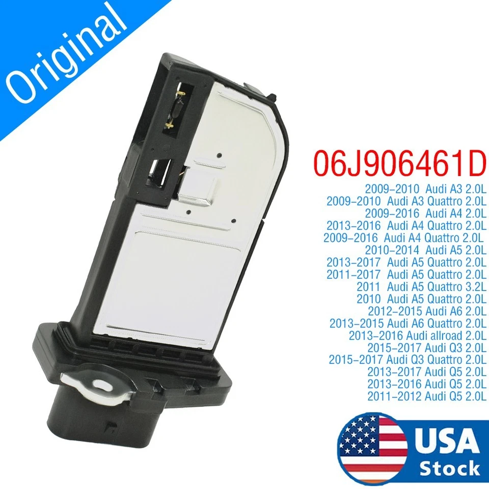 MAF Mass Air Flow Sensor Meter AF10480 06J906461D For Audi A3 A4 A5 A6 Q3 Q5 2.0 - Imagem 1 de 4