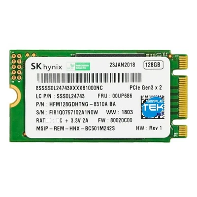 Sk Hynix Bc501 Ssd M.2 2242 128Gb Pcie Nvme Sss0L24743 00Up686 Hfm128Gdhtng - Image 1 of 4