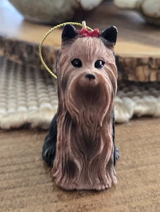 Resin Yorkshire Terrier Yorkie Silkie Dog Figurine Ornament Christmas 2 1/2" - Picture 1 of 5