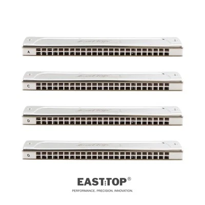 Easttop 24Hole Professional Tremolo Harmonica Set of 4 A C D G Mouth Organ Lot - Image 1 of 4