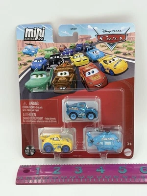 Pixar Cars Mini Racers Rotor Turbosky, Dinoco Cruz Ramirez  & Lightning McQueen - Image 1 of 4