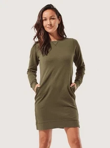 Pact The Downtime Sudadera Vestido Algodón Orgánico Manga Larga Verde Oliva Mediano - Imagen 1 de 16