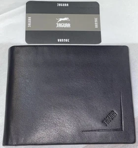 Official Jaguar ( Automobiles ) Genuine Black Bi-fold Leather Wallet 4.75”x3.75” - Picture 1 of 12