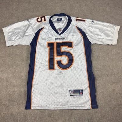 Camiseta deportiva juvenil grande blanca de los Denver Broncos NFL fútbol Reebok Tim Tebow 15 vintage Foto 1 de 4