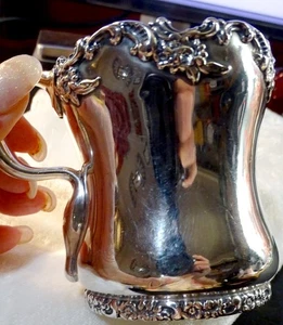 Antique Whiting Sterling Ladies Mustache Cup Floral Pattern 6.5 ounces - Picture 1 of 23
