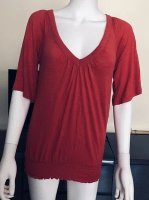 Pullover MUDD - Manga 3/4 - Dobladillo ajustado - Rojo ladrillo - Talla M Foto 1 de 4