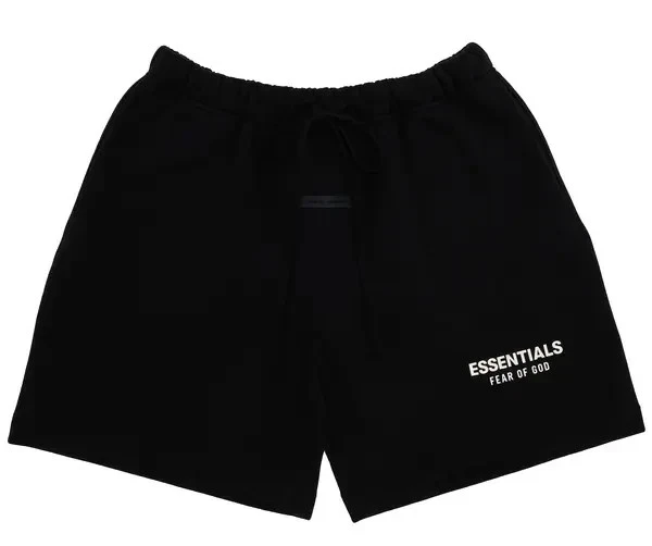 2025 年春夏 Fear of God Essentials 经典运动短裤“Jet Black” — 第 1/4 张图片