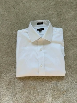 Camisa de vestir blanca J Crew Ludlow ajustada elástica fácil de cuidar de algodón 14,5/32 Foto 1 de 3