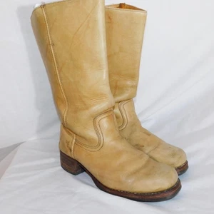 Vintage Frye Campus Boots Women 11 Banana Yellow Western Square Toe 14L - Picture 1 of 17