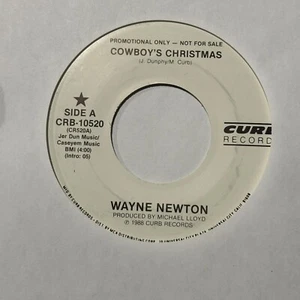 Wayne Newton - Cowboy's Christmas - 1988 Curb Records Promo 45 RPM - Picture 1 of 2