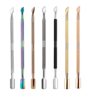 Nail Art Stainless Steel Cuticle Pusher Dead Skin Remover Medicure Pedicure Tool - Picture 1 of 12
