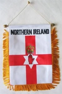 MINI BANDERA DE IRELANDIA DEL NORTE 4 x 6" con PERSONAL DE LATÓN Y VENTOSA - NUEVO - Imagen 1 de 1