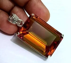 48.10 Ct Natural Alexandrite Color Changing Emerald 925 Silver Pendant Gemstone - Picture 1 of 6