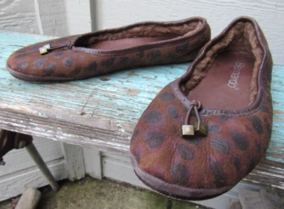 Bernardo Shearling Lined Ballet Flats Women's US 7 Brown Cheetah Spot Fleece - Image 1 of 4
