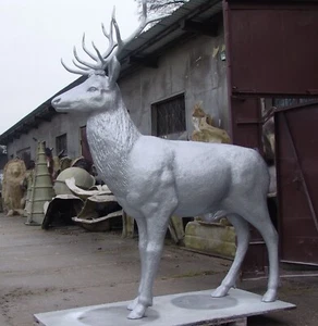 Hirsch lebensgroß 3D😉 Waldtiere Figur Skulptur Dekoration HAEIGEMO Terrasse - Picture 1 of 6