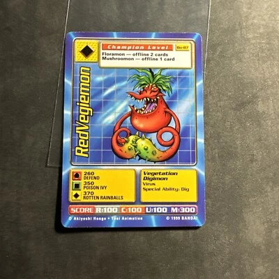 1999 Digimon - Digital Monsters Unlimited Red Vegiemon #BO-87 NM Non Holo - Image 1 of 2