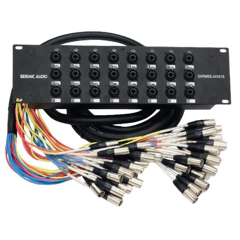 24 Channel XLR TRS Combo Splitter Snake Cable - 5' and 15' XLR trunks - Image 1 of 1