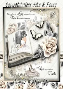Biglietto anniversario matrimonio personalizzato wedding day card book design - Foto 1 di 2