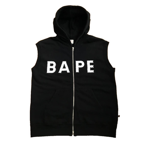 A BATHING APE (BAPE) BAPE Swarovski felpa zip gilet una scimmia da bagno NIGO nero taglia L usatoy