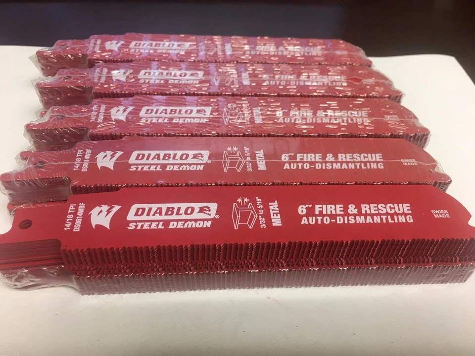 25 PACK Diablo DS0614WBF25 Diablo 6" 14 TPI Fire Rescue Reciprocating Saw Blade - Image 1 of 4