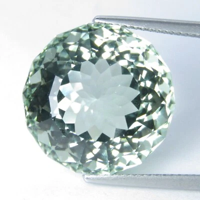 Piedra preciosa redonda de corte personalizado de 22,50 quilates de amatista verde hermosa natural (prasiolita) Foto 1 de 4
