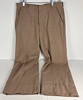 Pantalones Levi's Corte Borde Hecho en EE. UU. Talla 33 X 27 Tostado Frente Plano 3.5" Dobladillo Foto 1 de 4