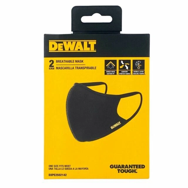 DEWALT Reusable Cooling ​Face ​Mask - Black, Pack of 2 (DXPE2502142)