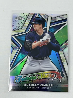 2018 TOPPS CHROME BASEBALL FUTURE STARS BRADLEY ZIMMER FS-5 CLEVELAND INDIANS - Image 1 of 2
