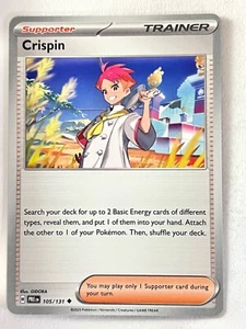 Crispin 105/131 Prismatic Evolutions Uncommon Pokemon - Pack Fresh Near Mint NM - Picture 1 of 4